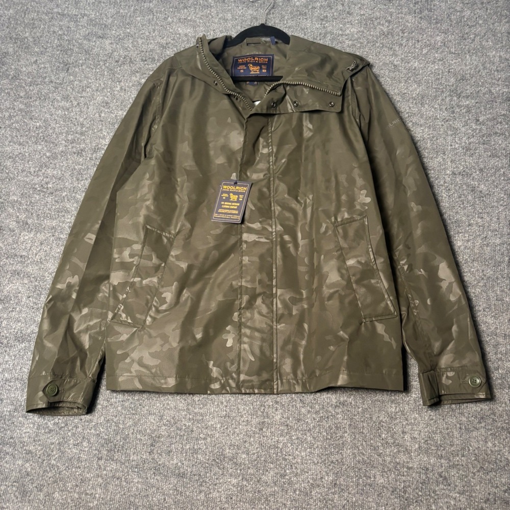 Woolrich John Rich & Bros Camou Rudder Jacket Men's XL Olive Green Camo NWT